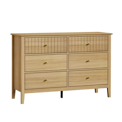 6 Chest of Drawers Dresser Tallboy Natural