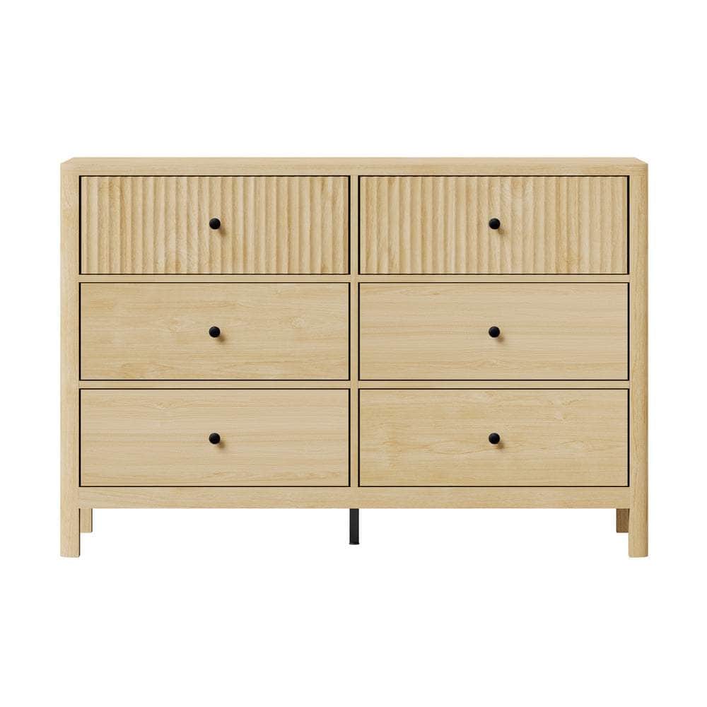 6 Chest of Drawers Dresser Tallboy Storage Cabinet Natural