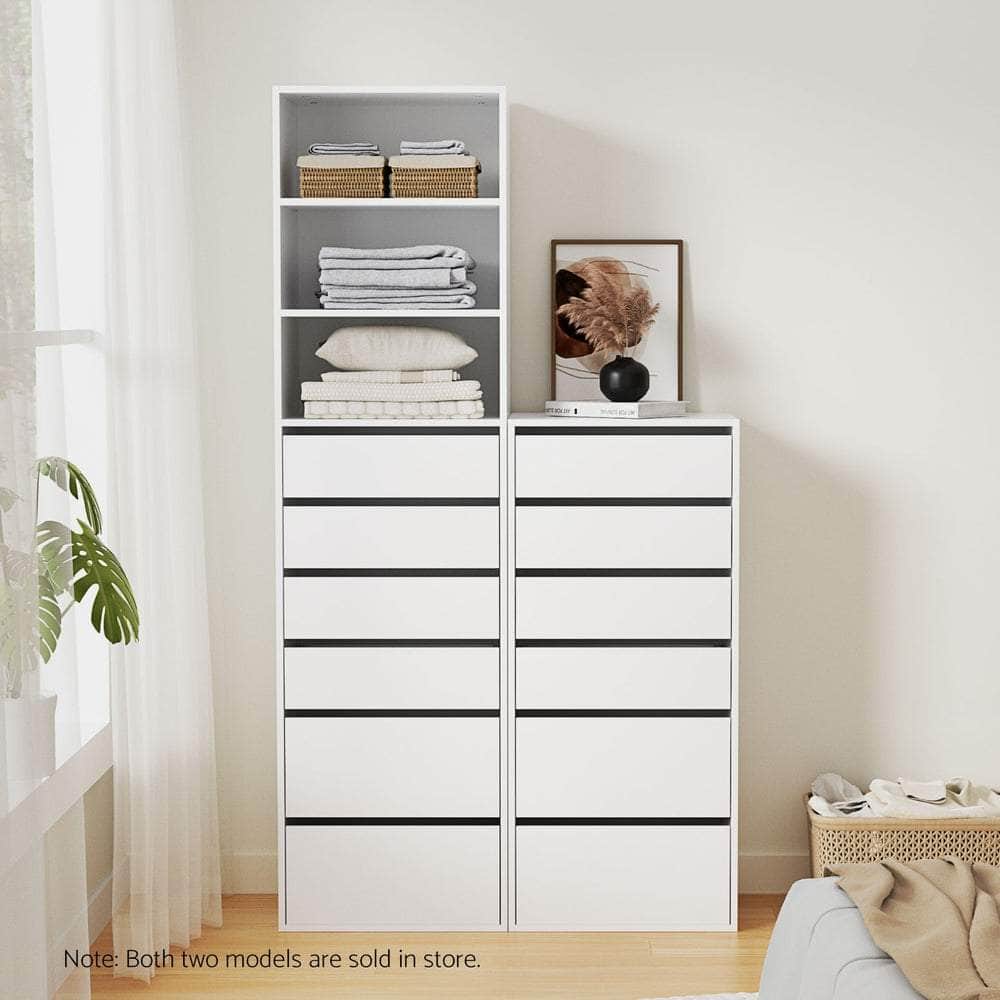 6 Chest of Drawers Dresser Tallboy White