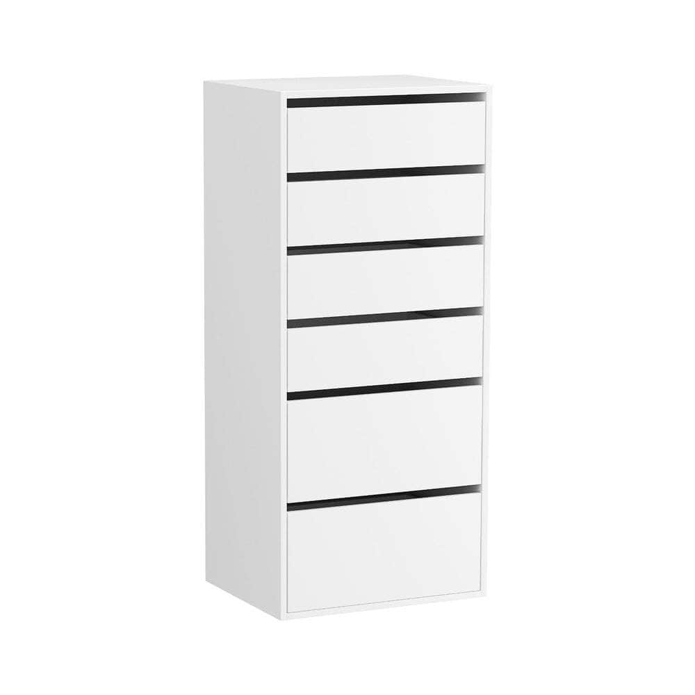 6 Chest of Drawers Dresser Tallboy White
