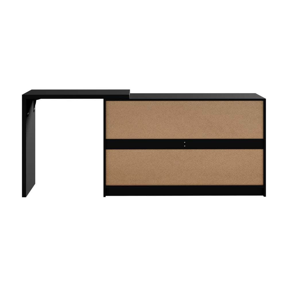 6 Chest of Drawers Dresser with Side Table Black