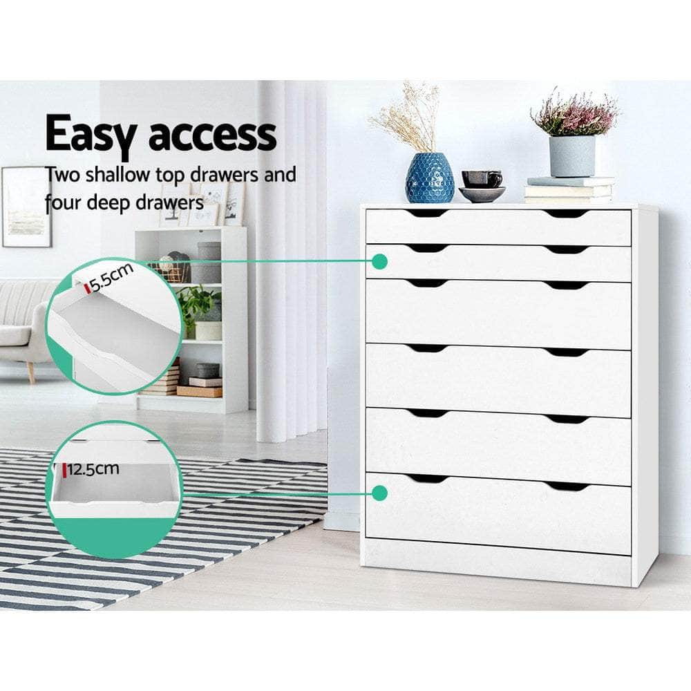 6 Chest Of Drawers - Myla White