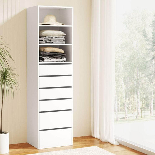 6 Chest of Drawers Tallboy Cabinet White