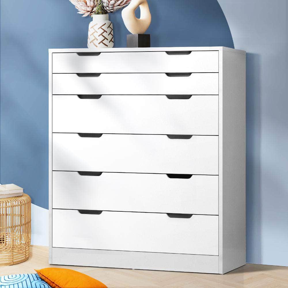 6 Chest of Drawers Tallboy Storage Cabinet Dresser Bedroom