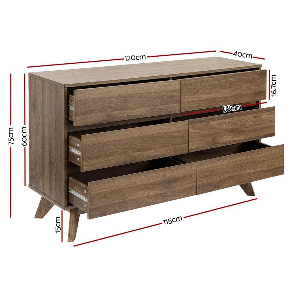 6 Chest Of Drawers - Xavi Walnut