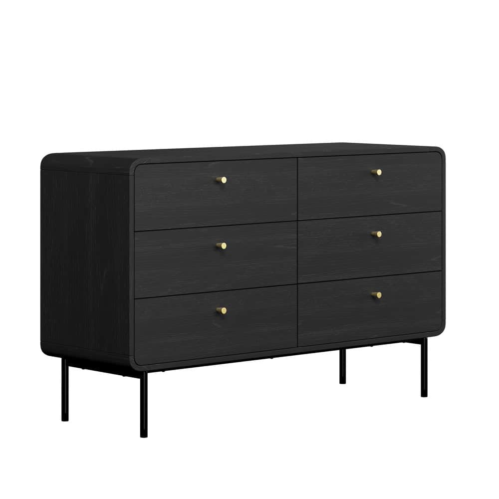 6-Drawer Chest of Drawers Tallboy Storage Cabinet Dresser Black