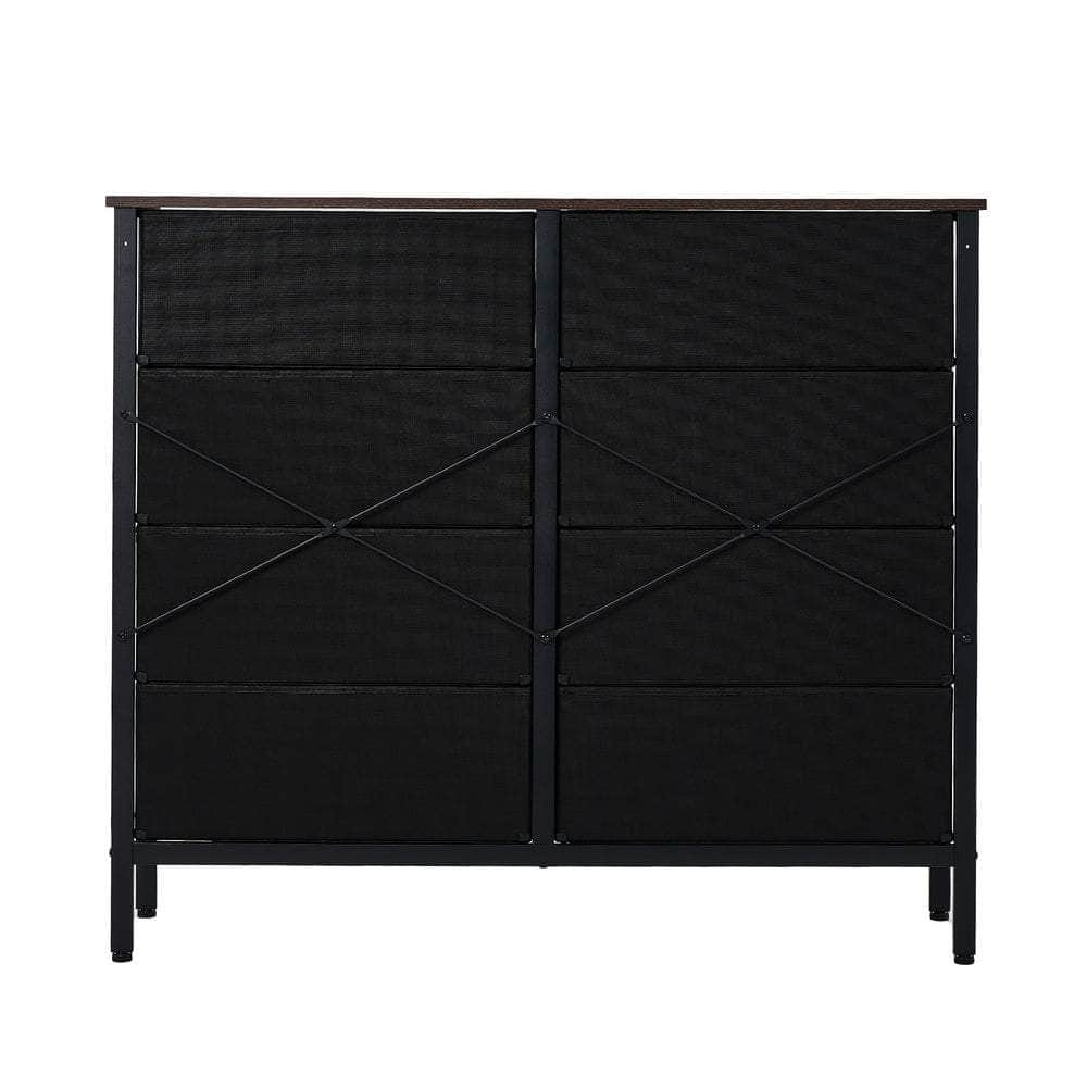 6-Drawer Chest Rattan Fabric Dresser Tallboy Retro Vintage Bedroom Storage