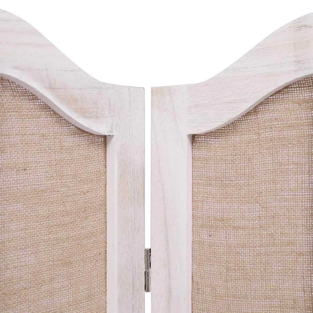 6-Panel Fabric Room Divider White