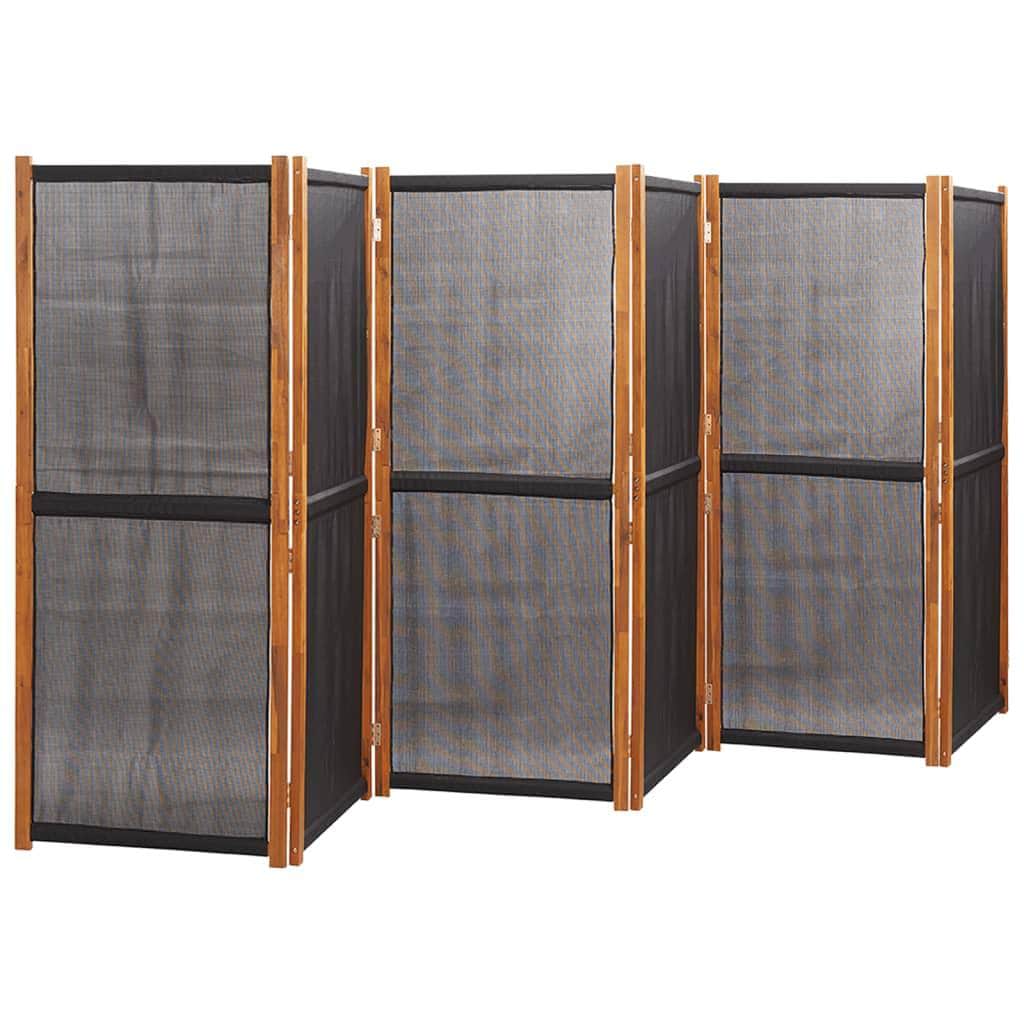 Room Dividers - 6-Panel Room Divider Black