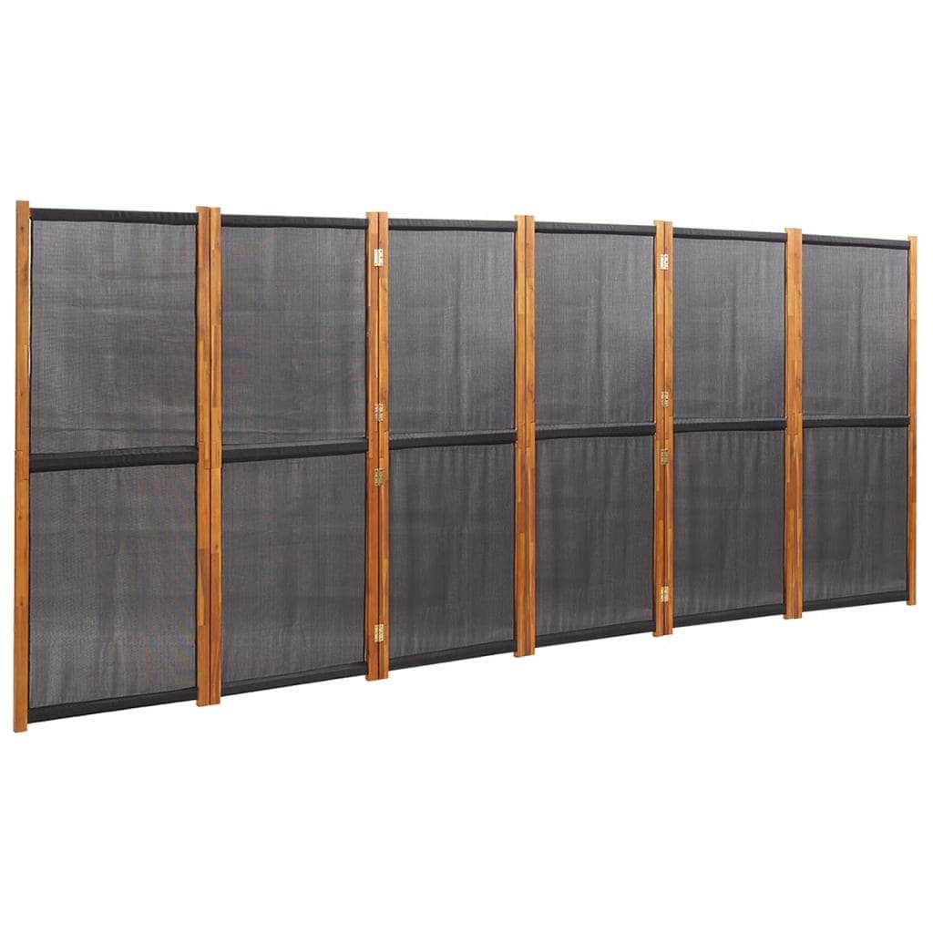 Black colour - 6-Panel Room Divider Black