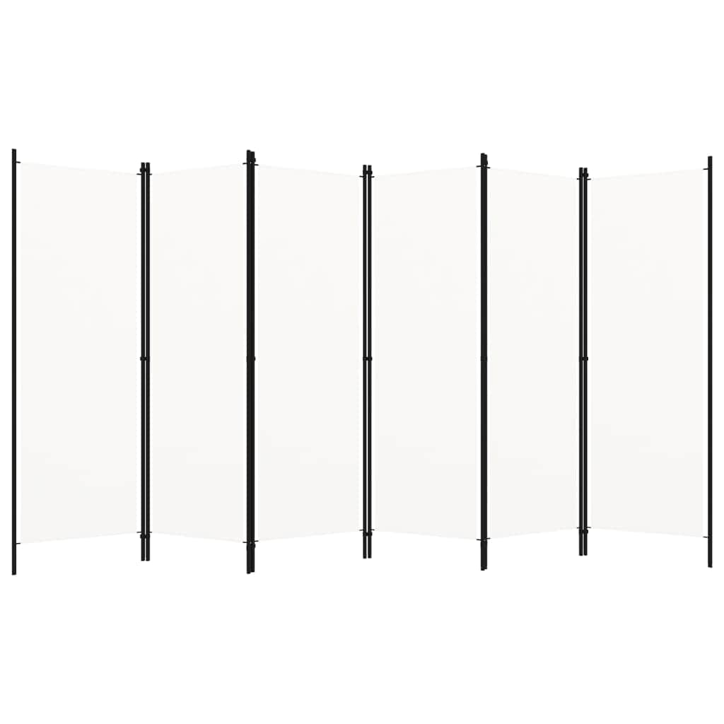 6-Panel Room Divider Cream White