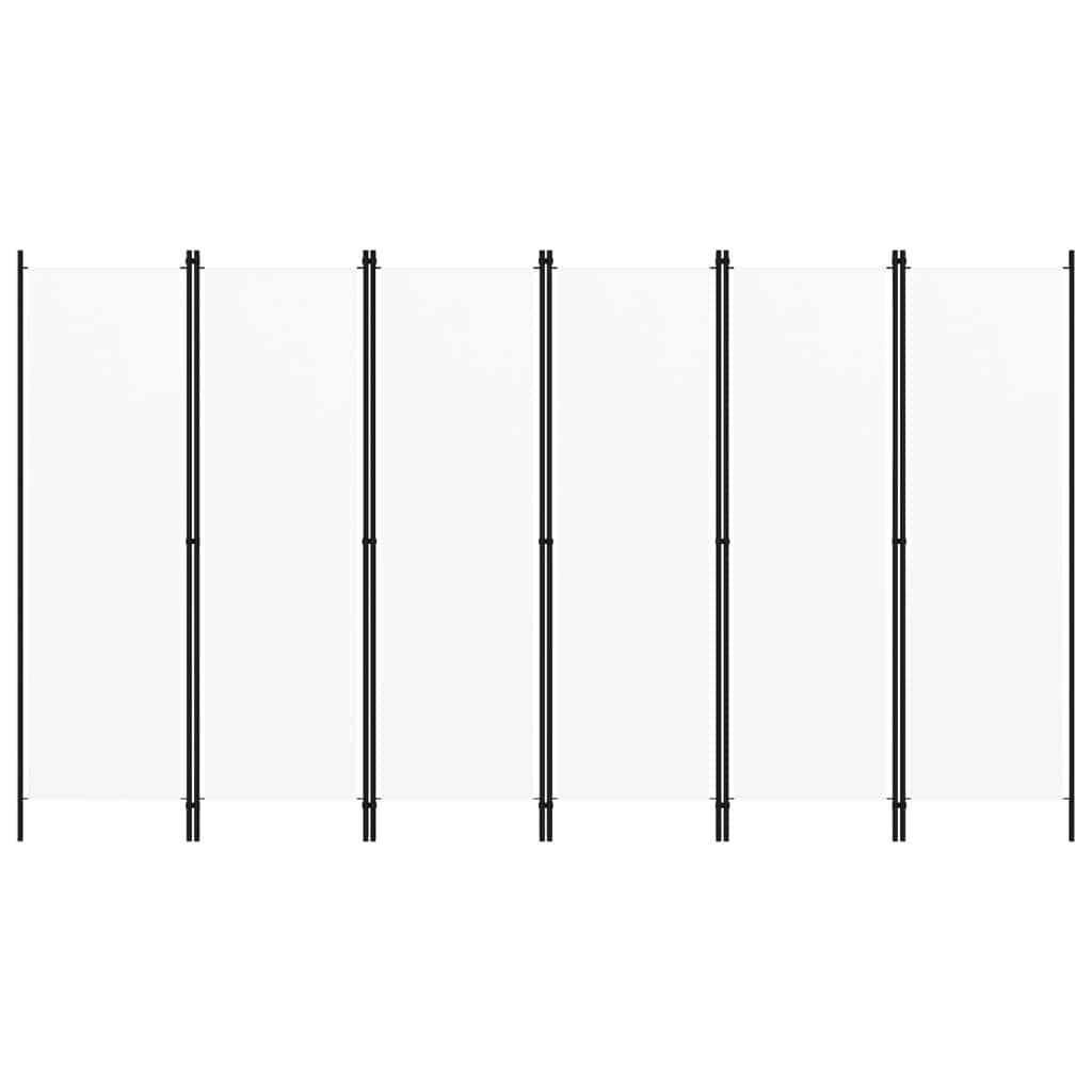 6-Panel Room Divider Cream White