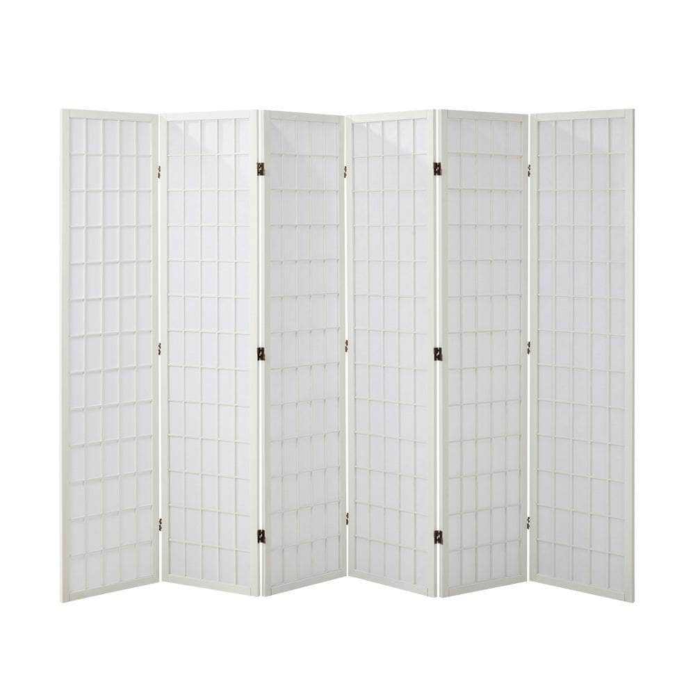 6 Panel Room Divider Timber Farbic Natural with Natural colour - photo 28