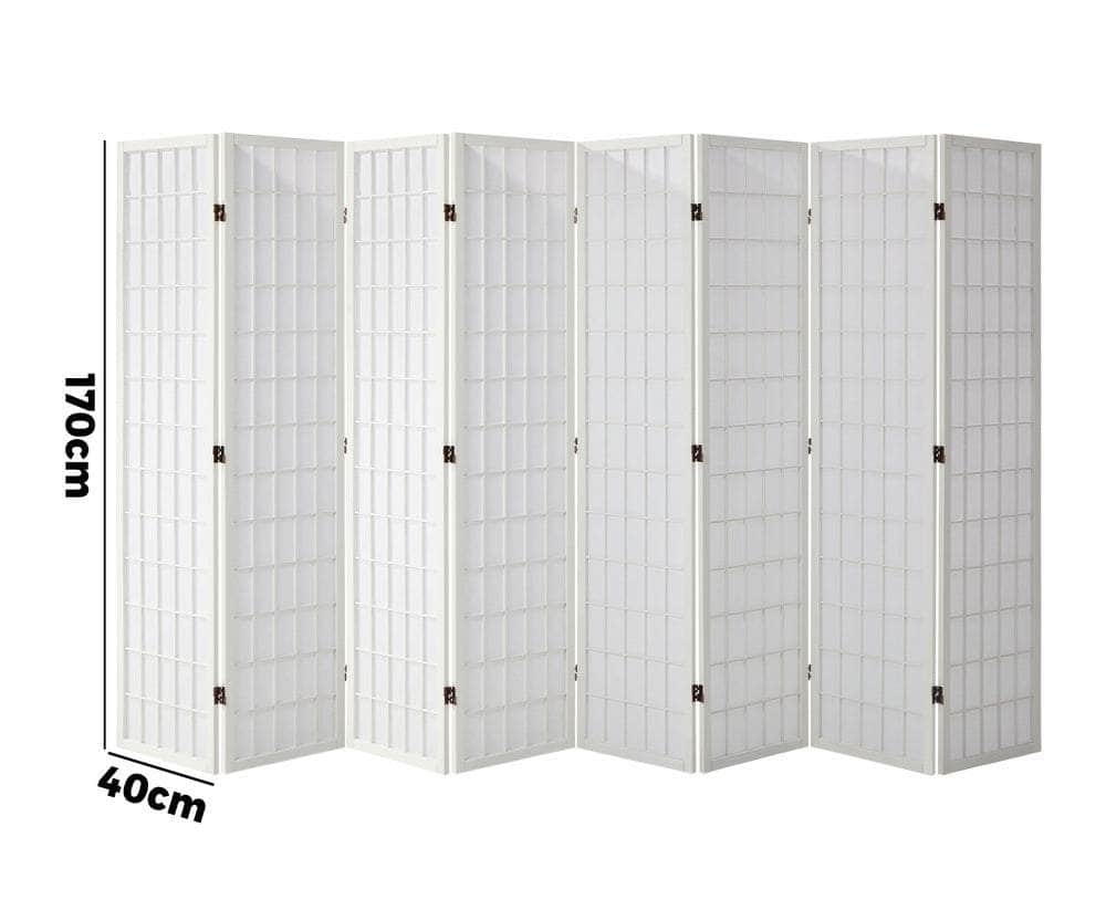 Room Divider - 6 Panel Room Divider Timber Farbic Natural - photo 21