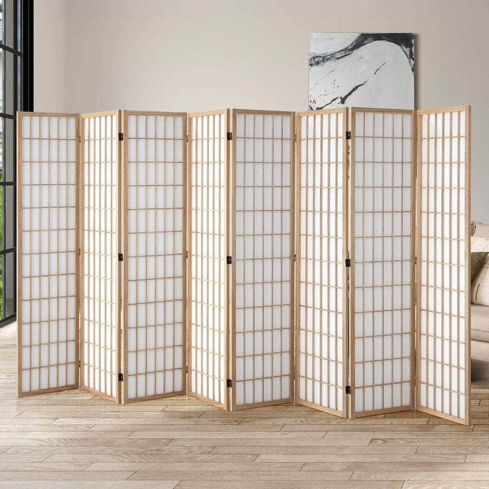 6 Panel Room Divider Timber Farbic Natural | Room Divider - photo 13