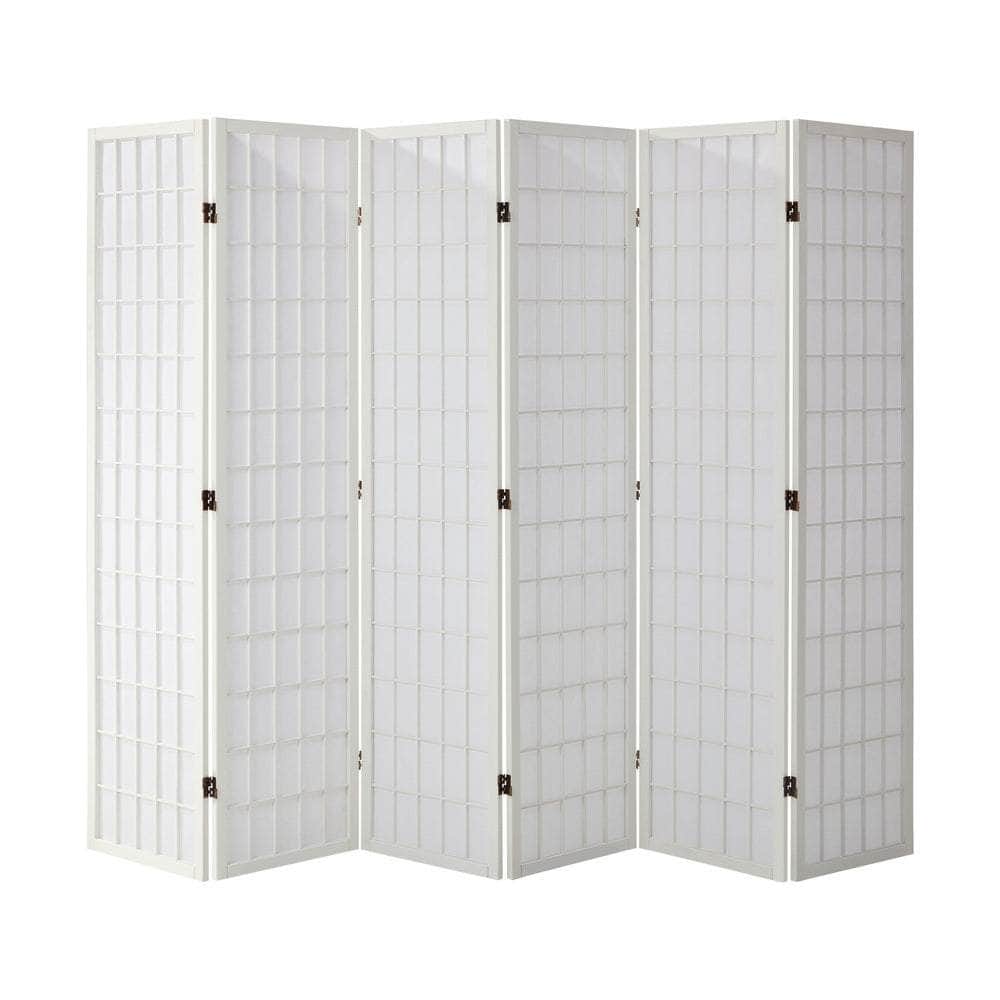 6 Panel Room Divider Timber Farbic Natural, Natural colour - photo 26