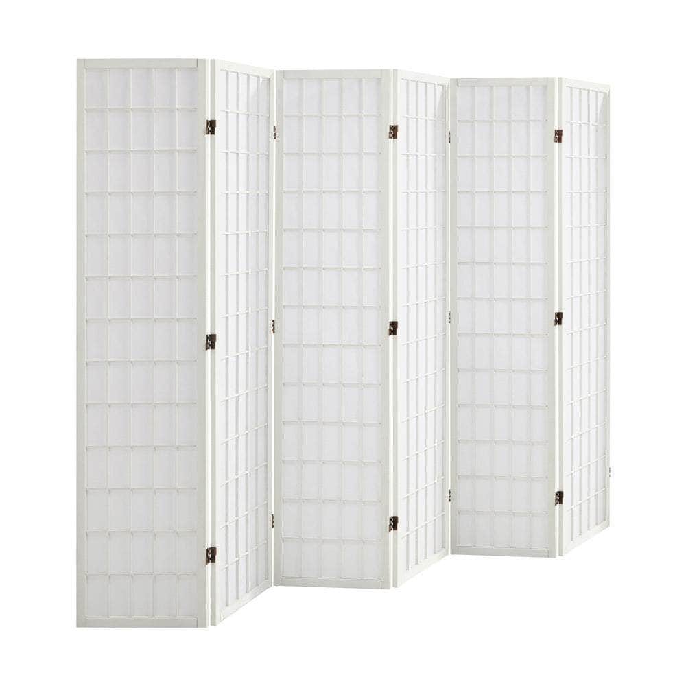 Natural colour - 6 Panel Room Divider Timber Farbic Natural - photo 22