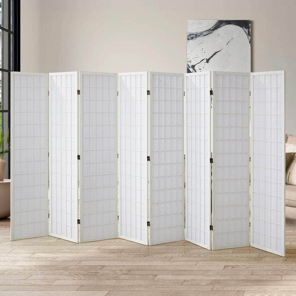 6 Panel Room Divider Timber Farbic Natural with Natural colour - photo 18