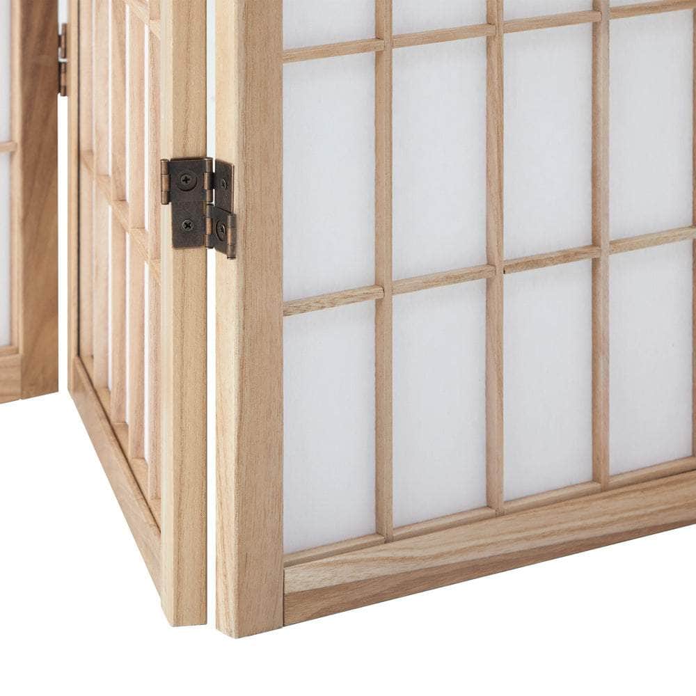Room Divider - 6 Panel Room Divider Timber Farbic Natural - photo 11
