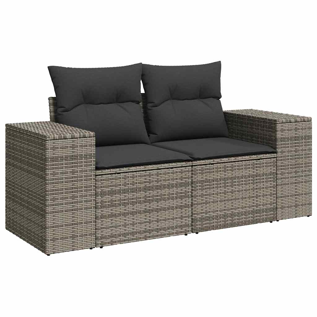 6 Pcs Garden Sofa Set with Cushions Grey - Durable & Chic, Grey colour