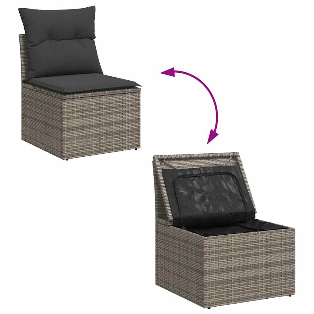 Grey colour - 6 Pcs Garden Sofa Set with Cushions Grey - Durable & Chic