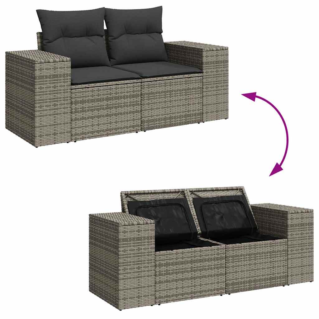 6 Pcs Garden Sofa Set with Cushions Grey - Durable & Chic | Outdoor Furniture Sets
