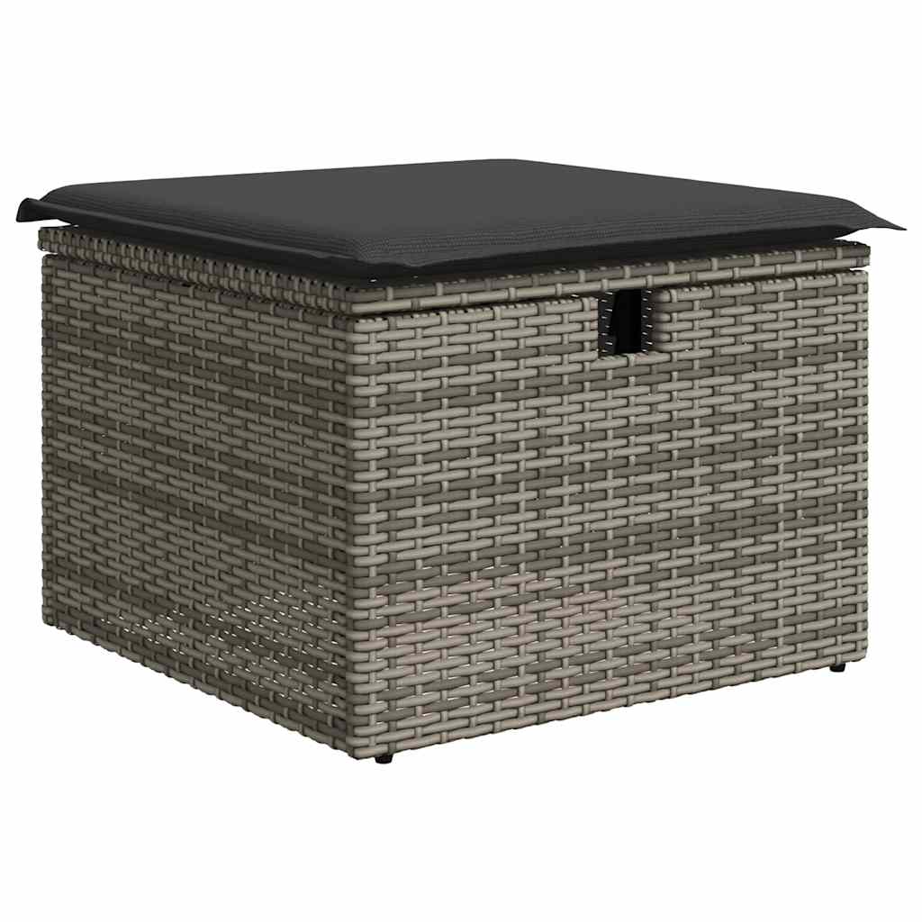 Outdoor Furniture Sets - 6 Pcs Garden Sofa Set with Cushions Grey Poly Rattan - Garden Comfort