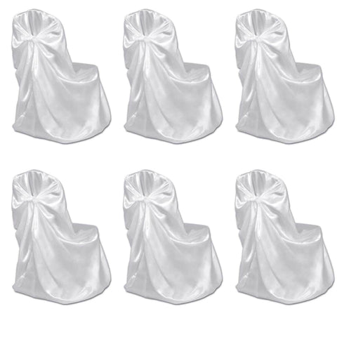 6 pcs White Chair Cover for Wedding Banquet