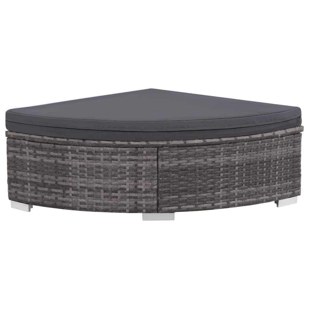 6 Piece Garden Lounge Set with Cushions Poly Rattan Grey