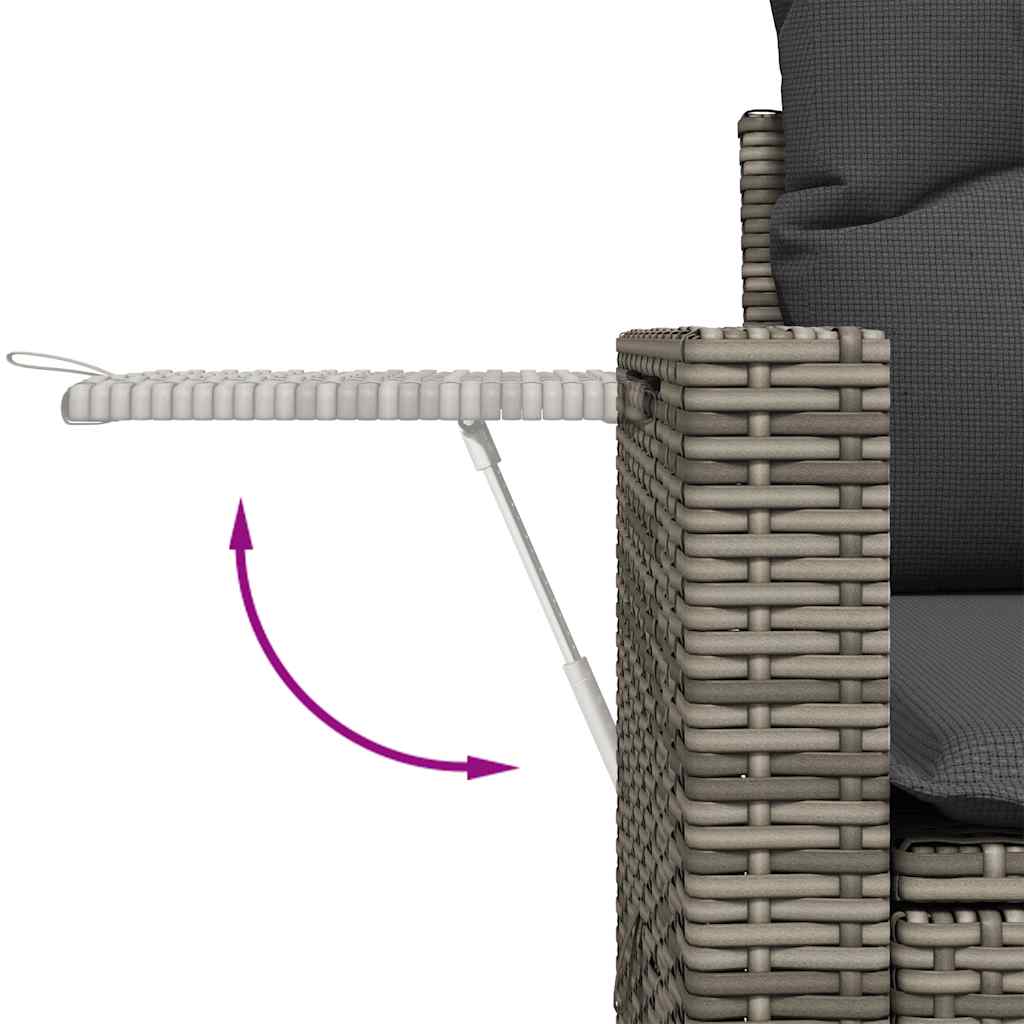 6 Piece Garden Sofa Set with Cushions Grey Poly Rattan - Outdoor Comfort