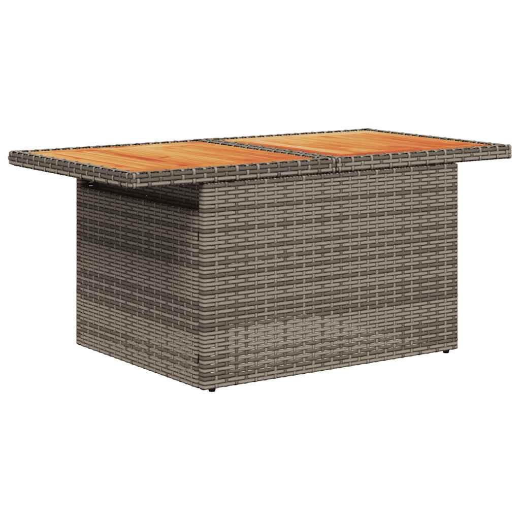 Rattan finish - 6 Piece Garden Sofa Set with Cushions Grey Poly Rattan - Outdoor Luxury