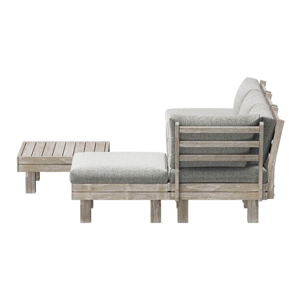 6 Piece Outdoor Furniture Sofa Set Wooden Lounge Setting