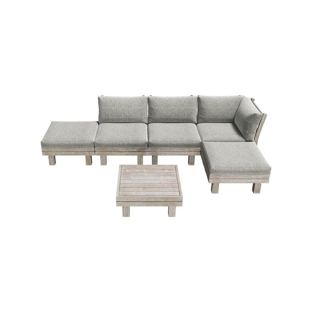 6 Piece Outdoor Furniture Sofa Set Wooden Lounge Setting