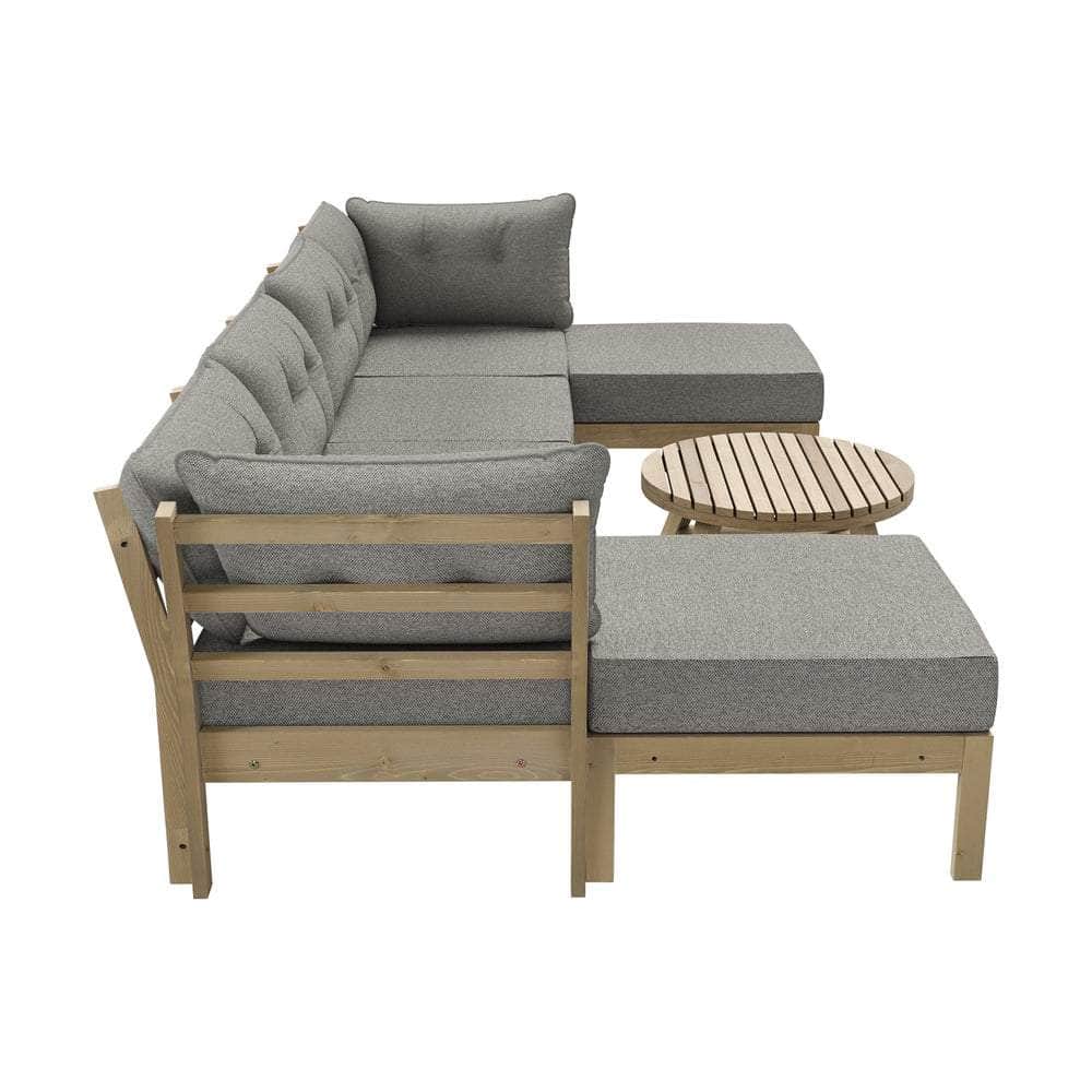 6-Piece Outdoor Lounge Sofa Set Garden Patio Rattan Furniture Grey