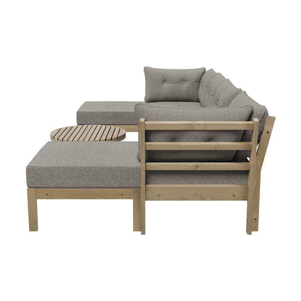 6-Piece Outdoor Lounge Sofa Set Garden Patio Rattan Furniture Grey