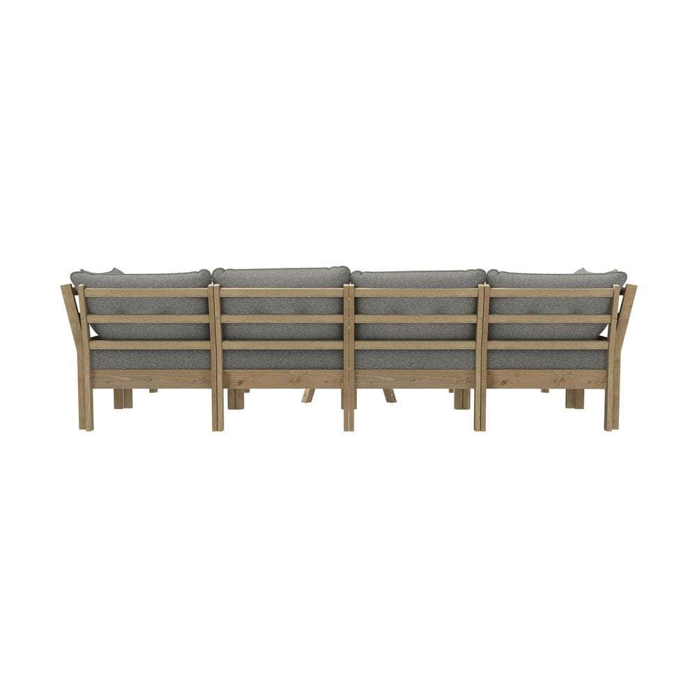 6-Piece Outdoor Lounge Sofa Set Garden Patio Rattan Furniture Grey