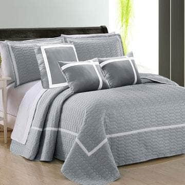 6 Piece Two Tone Embossed Comforter Set King/Queen