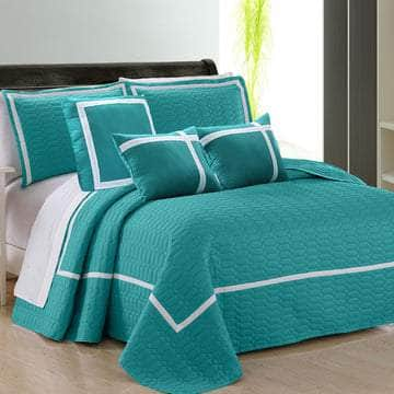 6 Piece Two Tone Embossed Comforter Set King/Queen