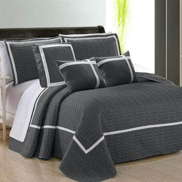 6 Piece Two Tone Embossed Comforter Set King/Queen