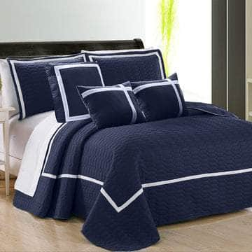 6 Piece Two Tone Embossed Comforter Set King/Queen