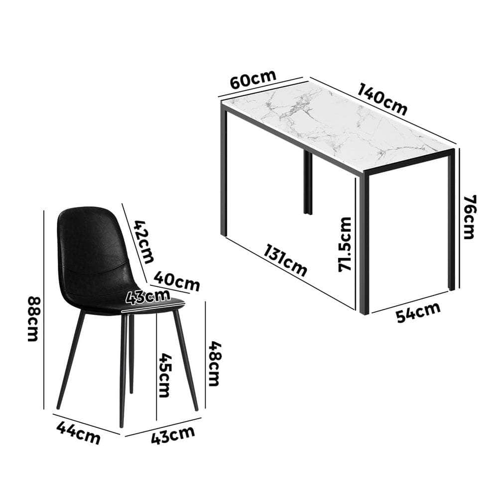 6-Seater Dining Set 1.4m Rectangular Table and Chairs