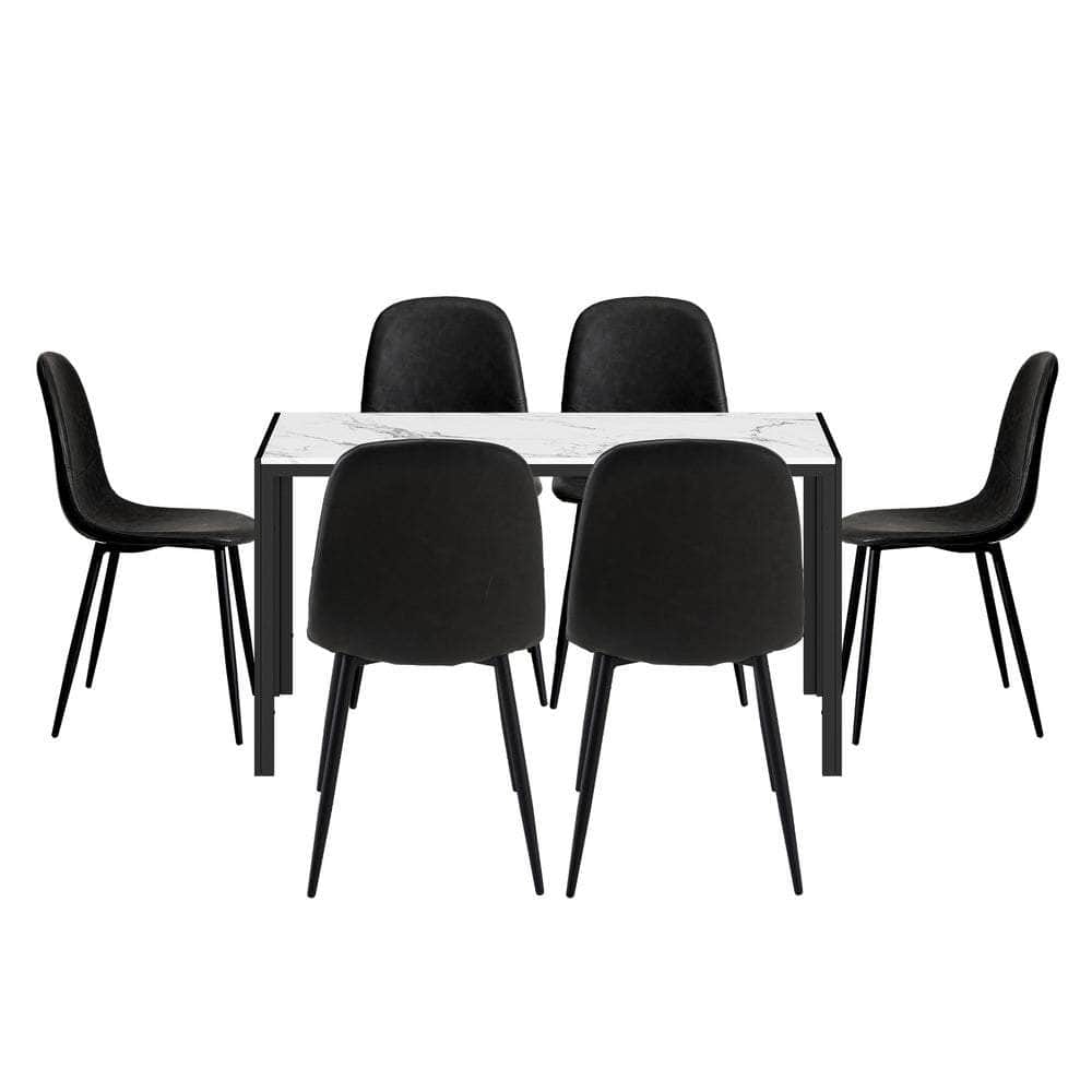 6-Seater Dining Set 1.4m Rectangular Table and Chairs