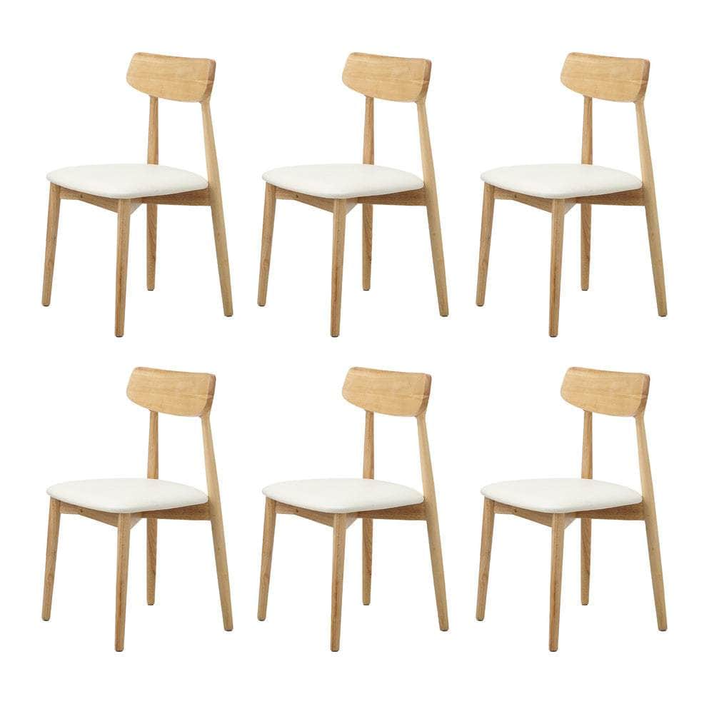 6-Seater Dining Table and Chairs Set Wooden Black & White for Kitchen or Dining Room