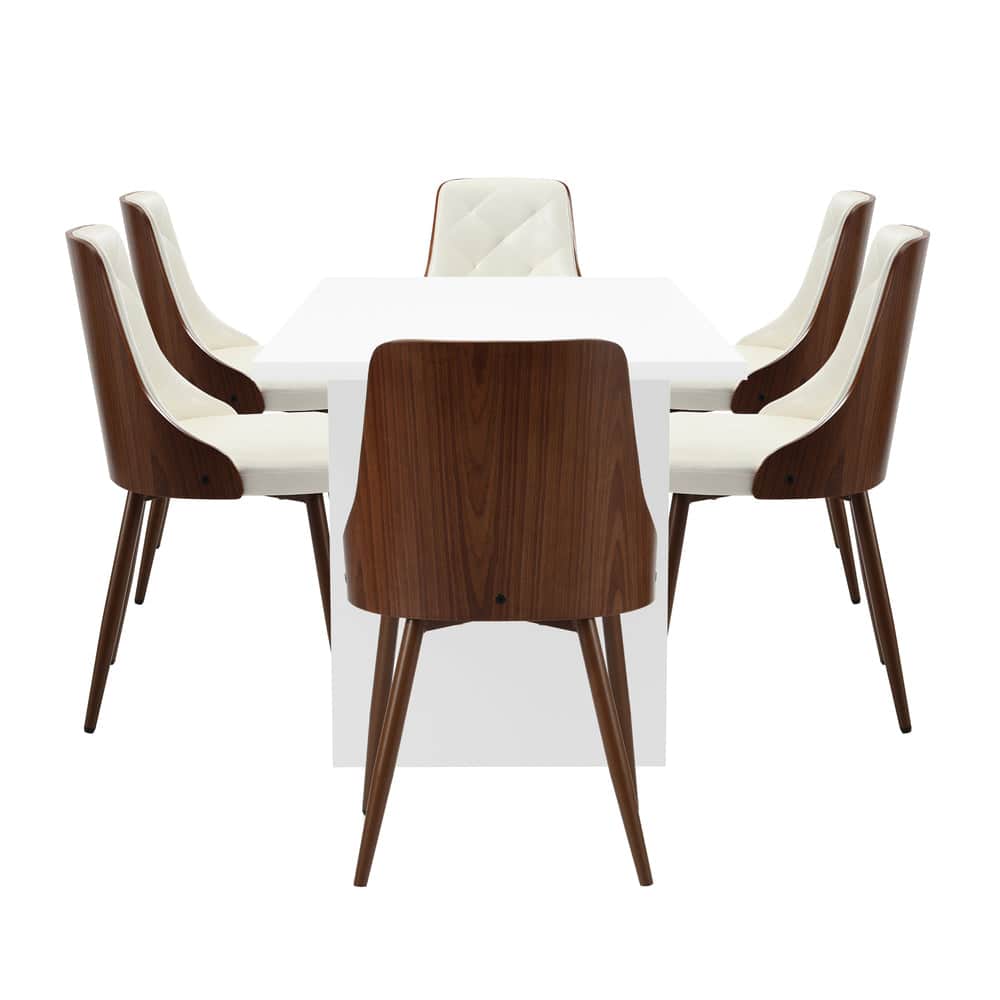 6-Seater Dining Table Set Wood Rectangular and Chairs Modern DiningPro