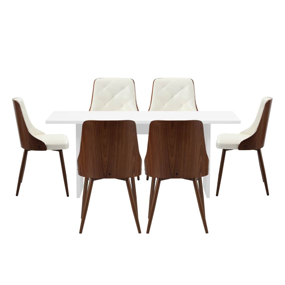 6-Seater Dining Table Set Wood Rectangular and Chairs Modern DiningPro