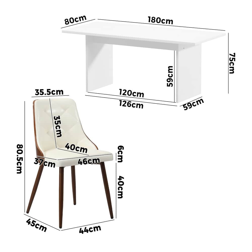 6-Seater Dining Table Set Wood Rectangular and Chairs Modern DiningPro