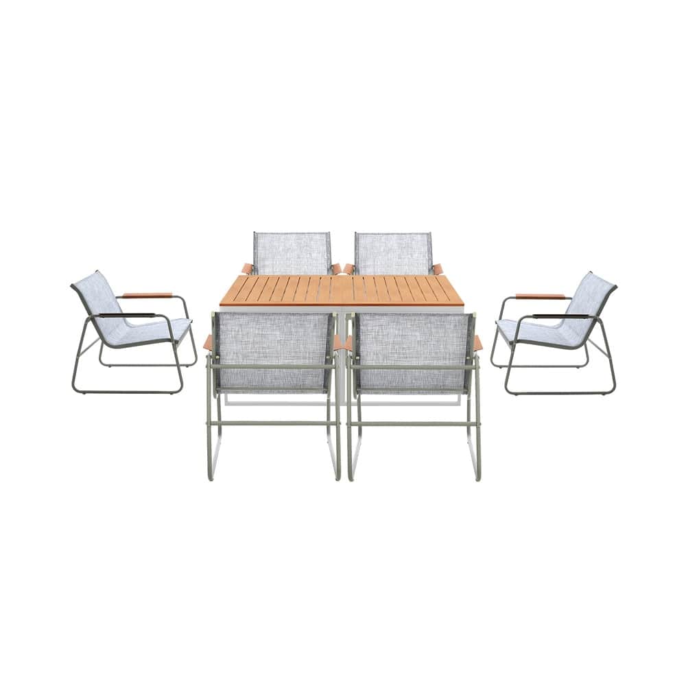 6-Seater Outdoor Dining Set with Patio Table and Chairs Furniture