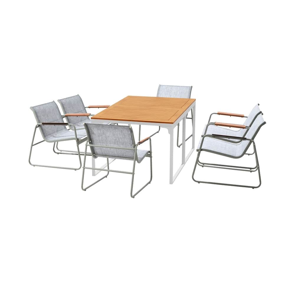 6-Seater Outdoor Dining Set with Patio Table and Chairs Furniture