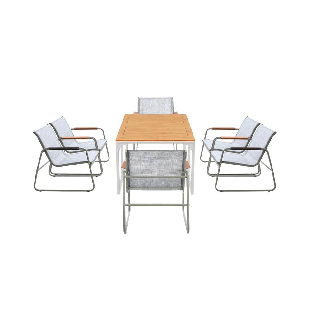 6-Seater Outdoor Dining Set with Patio Table and Chairs Furniture