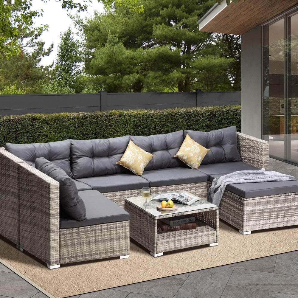 6 Seater Outdoor Lounge Set Wicker Sofa Rattan
